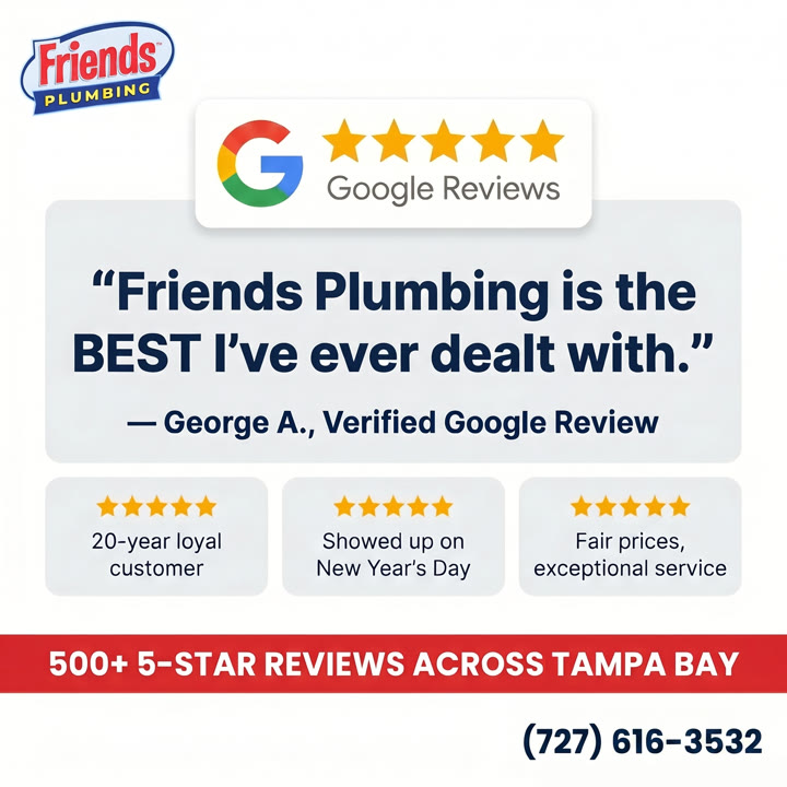 Friend's Plumbing Inc ad: Tampa Bay's Trusted Plumber Since 1979