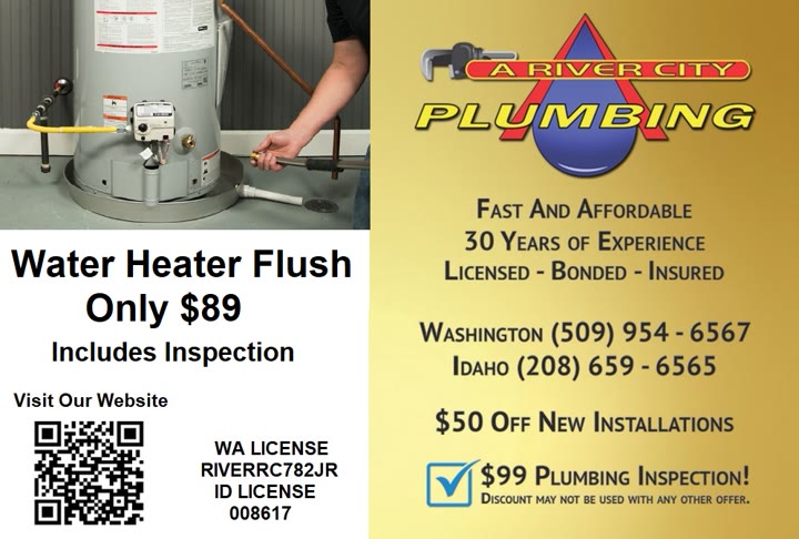 A River City Plumbing ad: Water Heater Plumber