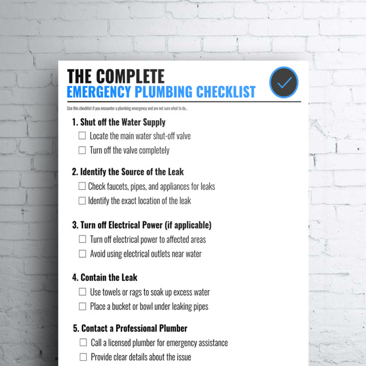 Home Love Plumbing ad: THE COMPLETE EMERGENCY PLUMBING CHECKLIST