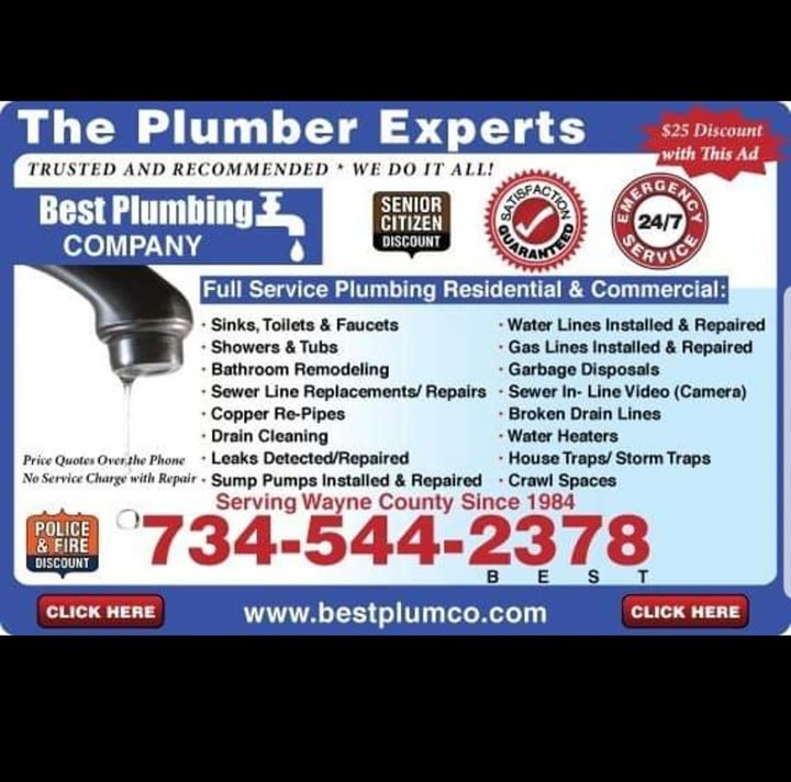 Best Plumbing Co. ad: The Plumber Experts Trusted and Recommended